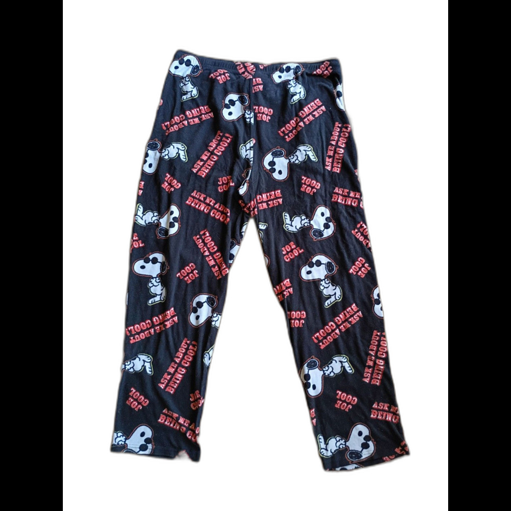 Peanuts Snoopy Joe Cool Fleece Lounge Pants XL Black vintage